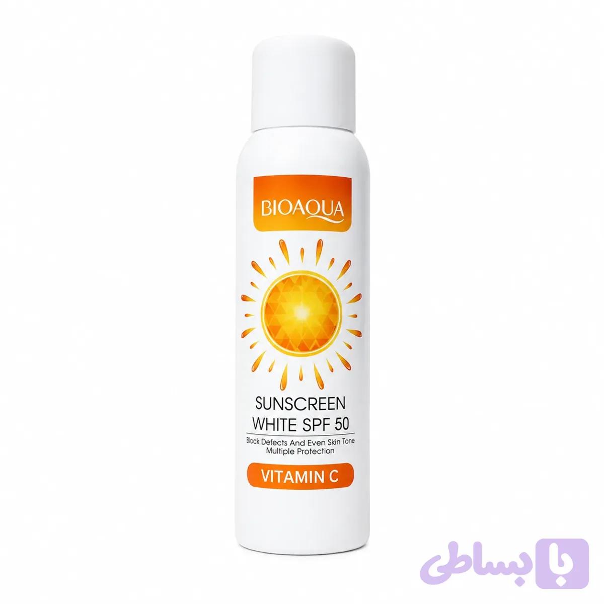 اسپری ضد آفتاب ویتامین C بیوآکوا BIOAQUA مدل Sunscreen White SPF 50 — تصویر 1