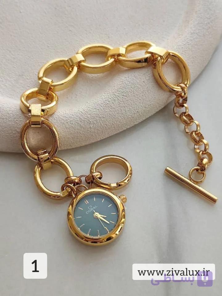 ساعت مچی زنانه مارک کورال CORAL قفل تی بند استیل