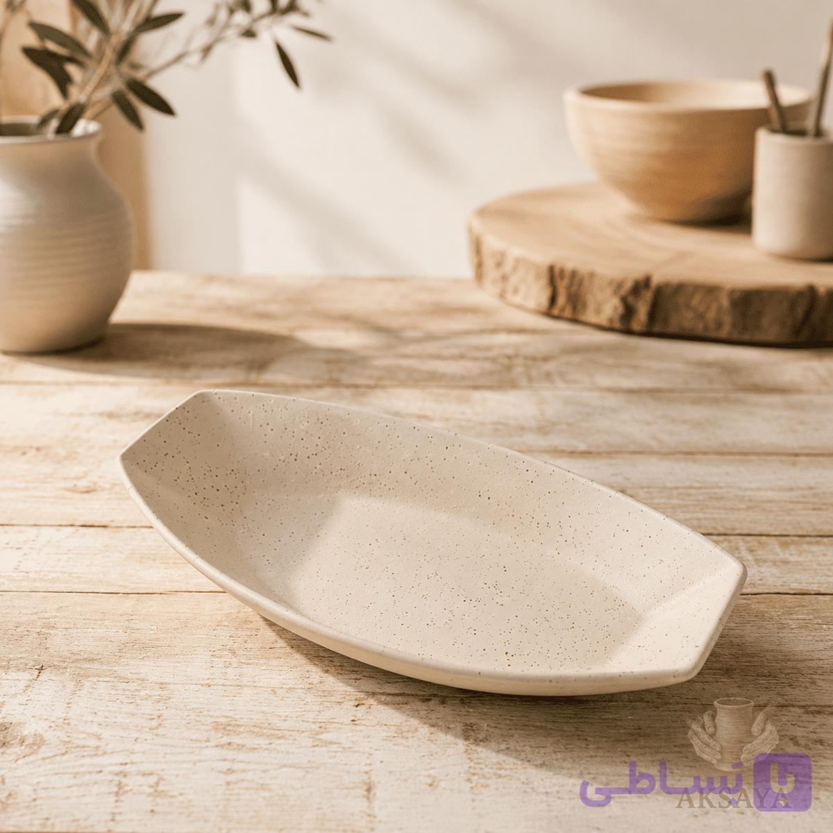 رولت‌خوری سرامیکی مات مدل قایقی