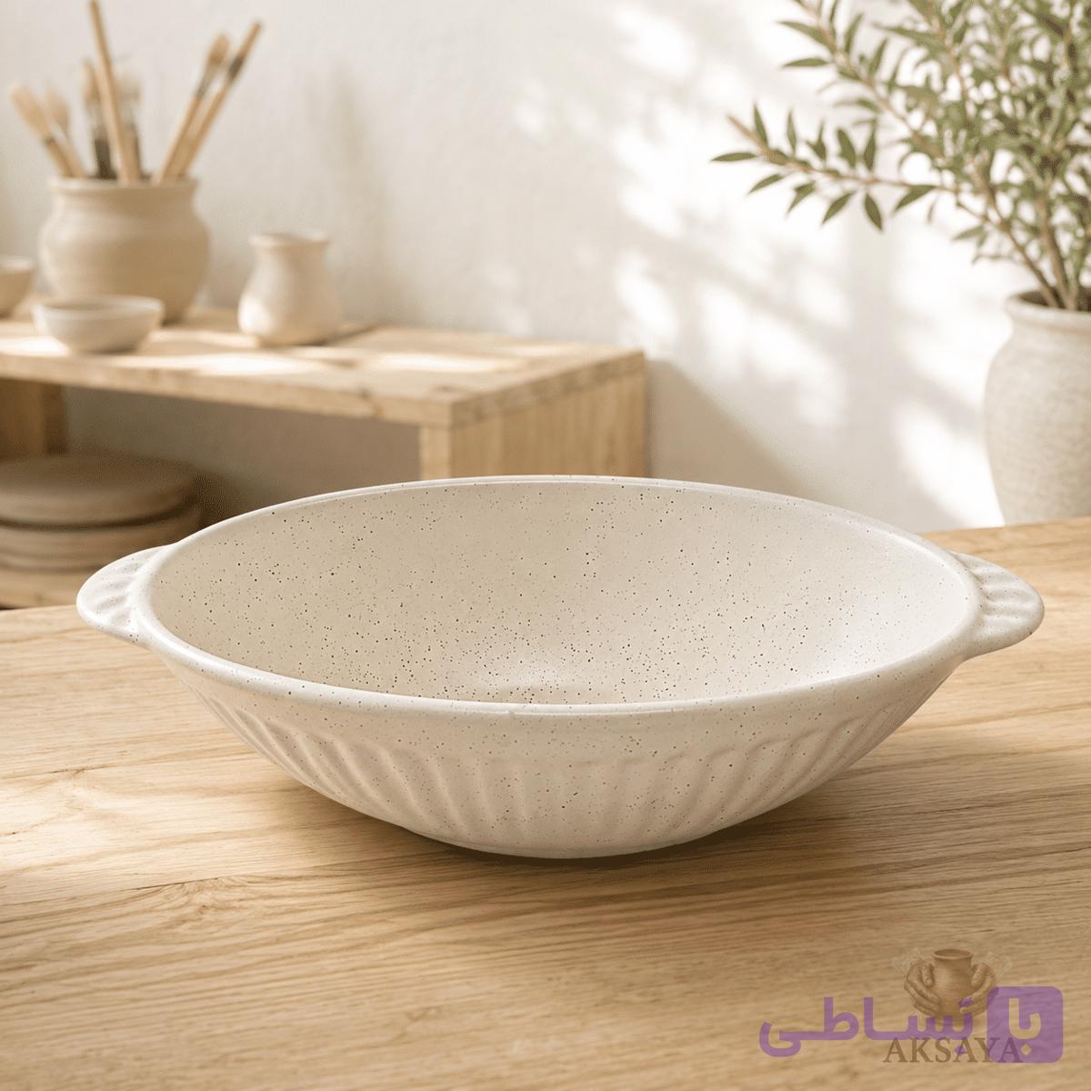 خورشت‌خوری سرامیکی مات طرح قایقی