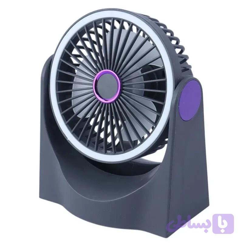 پنکه شارژی multi fan مدل رینگ لایت دار ظرفیت 1800 میلی آمپر ساعت — تصویر 1