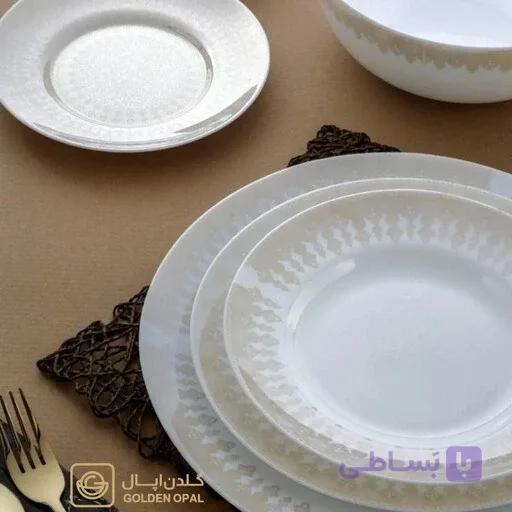 سرویس۲۶ پارچه آیسان عسلی گلدن اوپال — تصویر 1