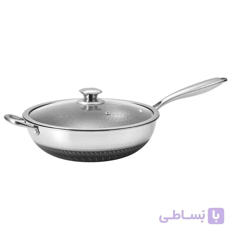 تابه ووک استیل هیبرید کف لیزری 28 سانت بیسمارک مدل BM627 — تصویر 1