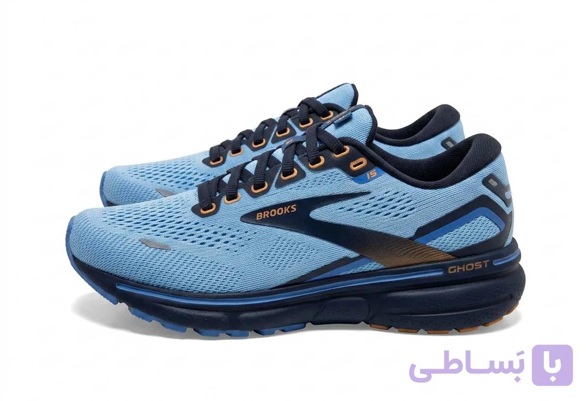 کفش ورزشی مخصوص دویدن مردانه بروکس مدل Brooks Ghost 15 رنگ آبی روشن