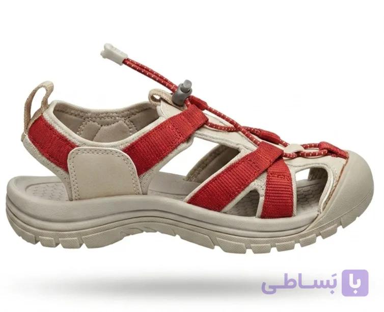 صندل طبیعتگردی و پیادهروی دخترانه/بچگانه کین (Keen) مدل Whisper رنگ زرشکی و کرم