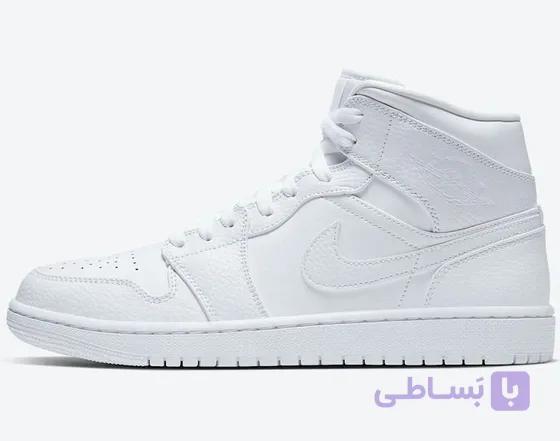 کفش نایک مدل Air Jordan 1 Mid Triple White سفید ‌