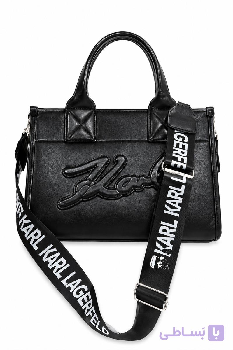 کیف توت بزرگ (Big Tote Bag) - مدل اداری و روزمره مشکی با اکسسوری اسکارف