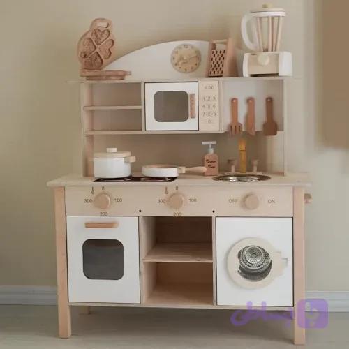 آشپزخانه چوبی کودک رنگ سفید کد