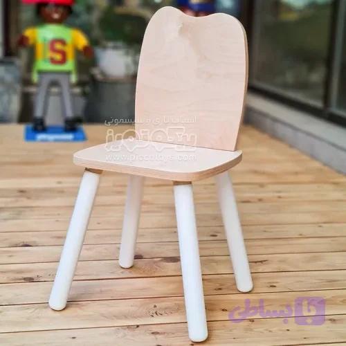 صندلی چوبی کودک پایه سفید کد