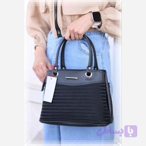 کیف مشکی چرم شسته شیک