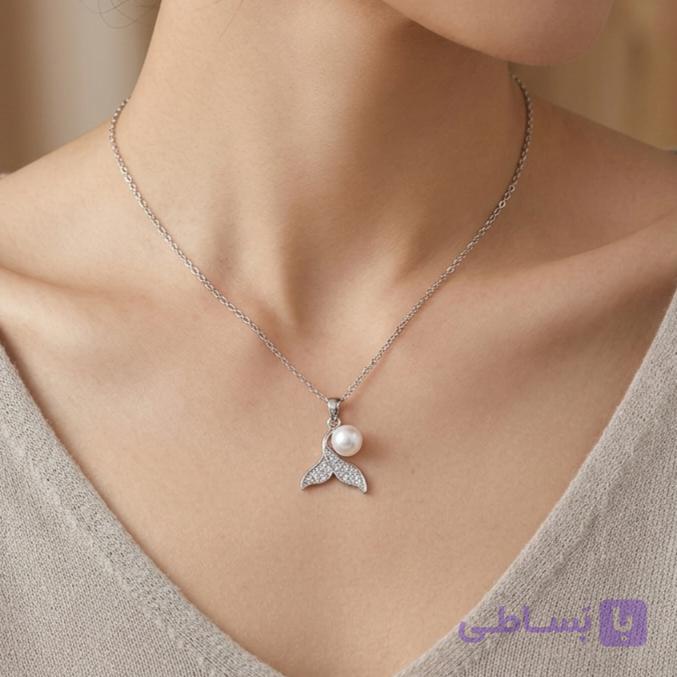 گردنبند لوکس مرواریدو دم وال — تصویر 1