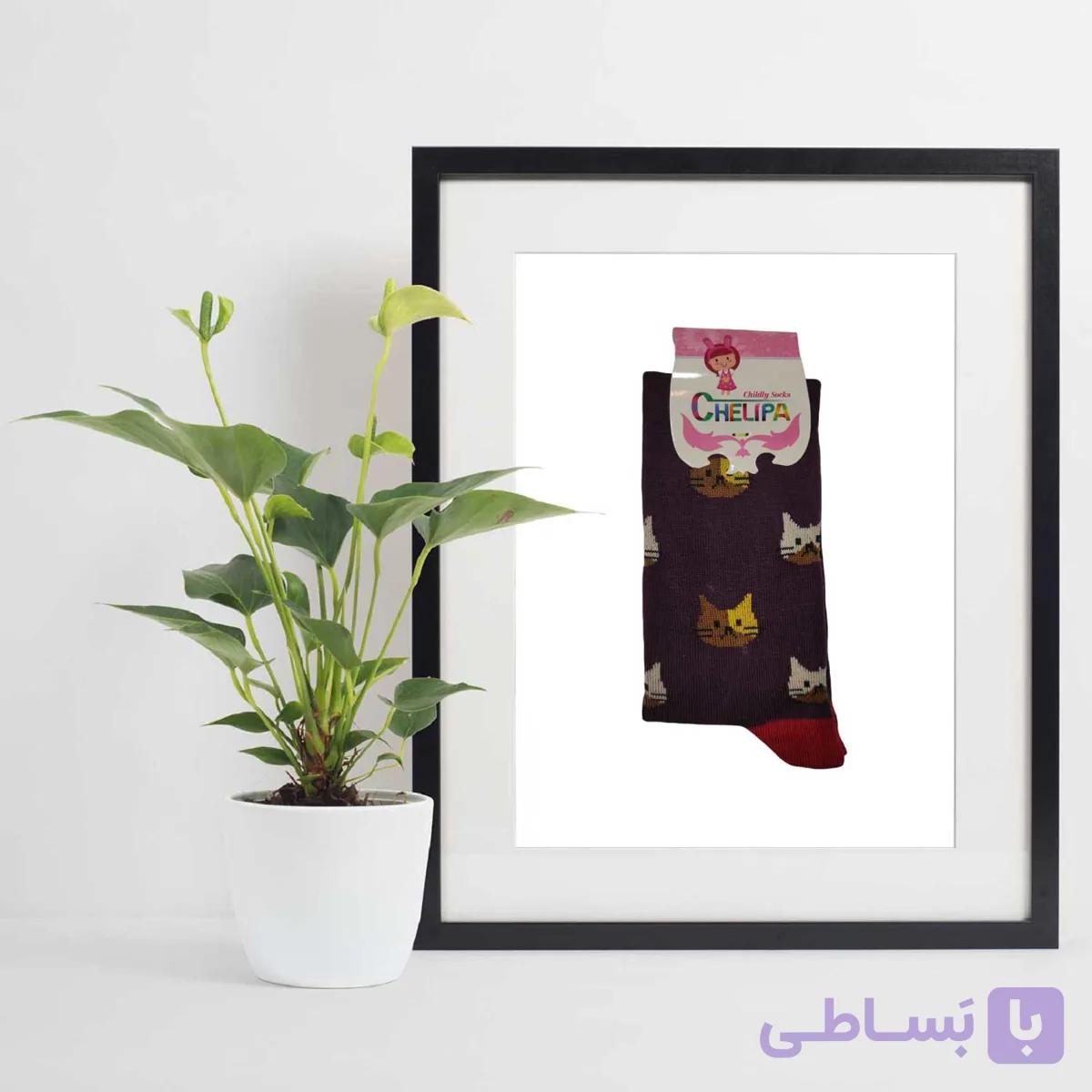 جوراب دخترانه Chelipa طرح گربه — تصویر 1