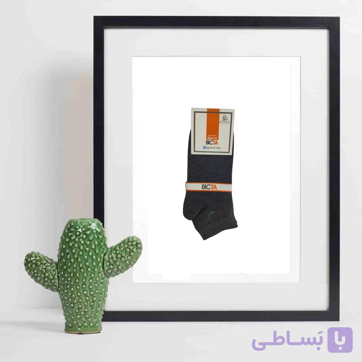 جوراب مردانه نیم ساق پنبه ای بیکتا Bicta طرح لاکوست Locost — تصویر 1