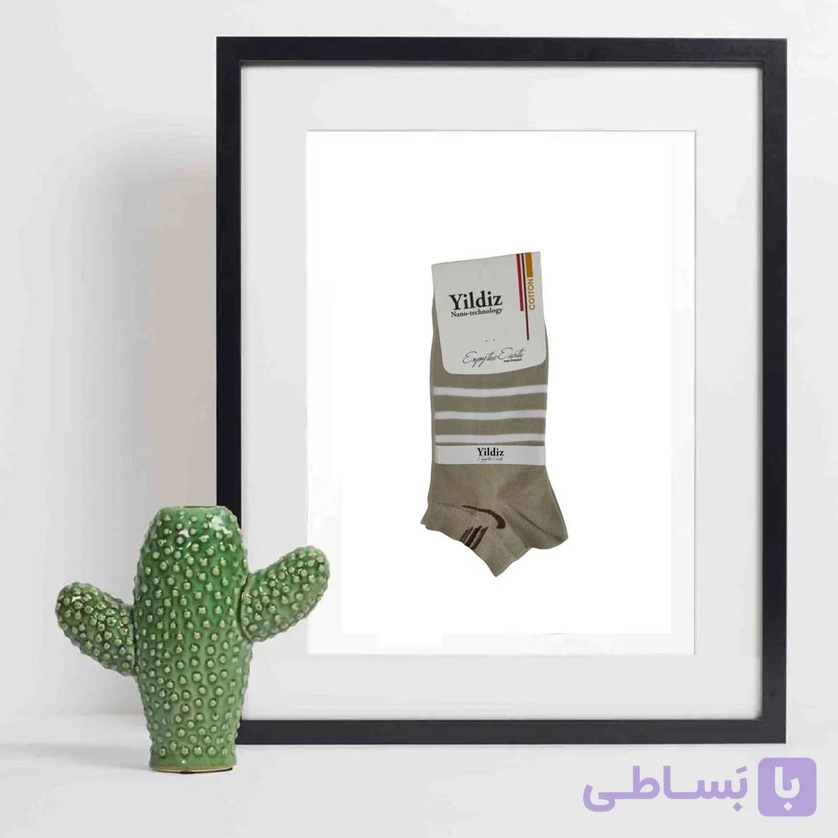 جوراب مردانه مچی نانو پنبه یلدیز yeldiz طرح نایک nic — تصویر 1