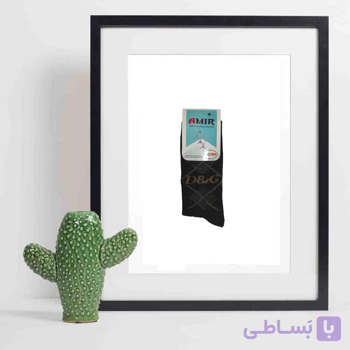 جوراب مردانه نانو کلاسیک پک نایلونی امیر طرح D&amp;G — تصویر 1