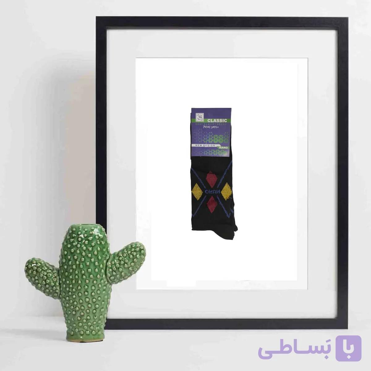 جوراب مردانه نانو کلاسیک پک نایلونی Part طرح لوزی — تصویر 1