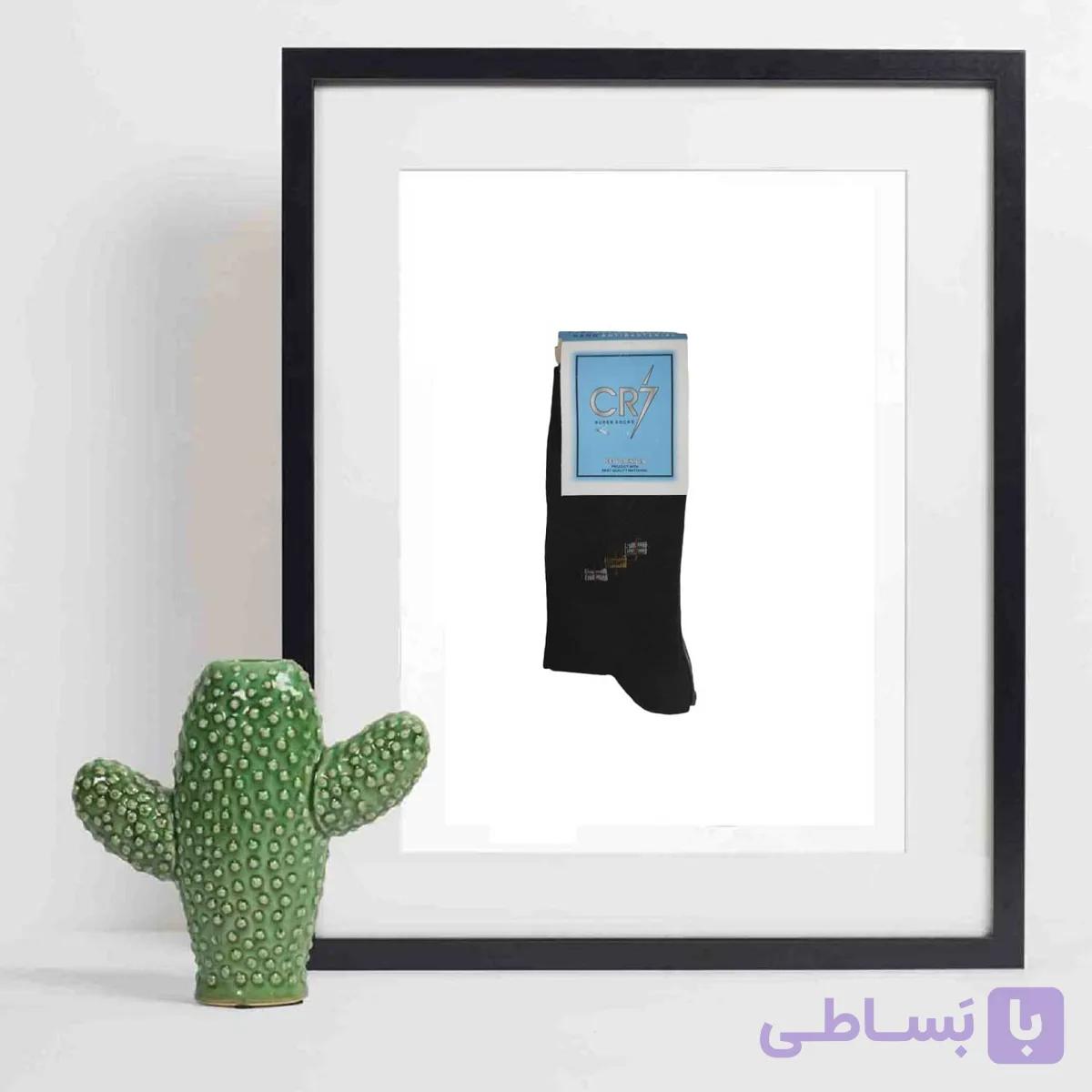 جوراب مردانه کلاسیک پک نایلونی طرح CR7 — تصویر 1