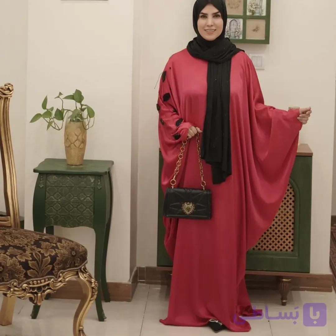 عبای زنانه جواهر دوزی مدل گلبرگ | کار دست لوکس و استایل مجلسی خاص