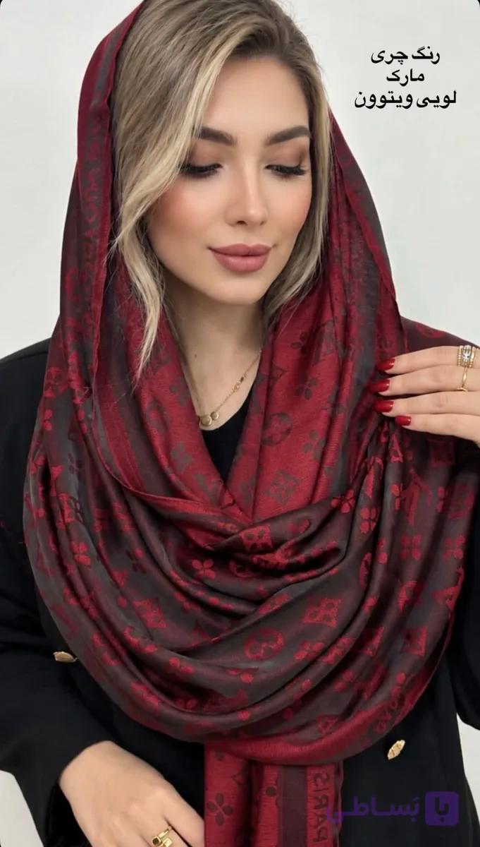 شال ژاکارد لویی ویتون زرشکی