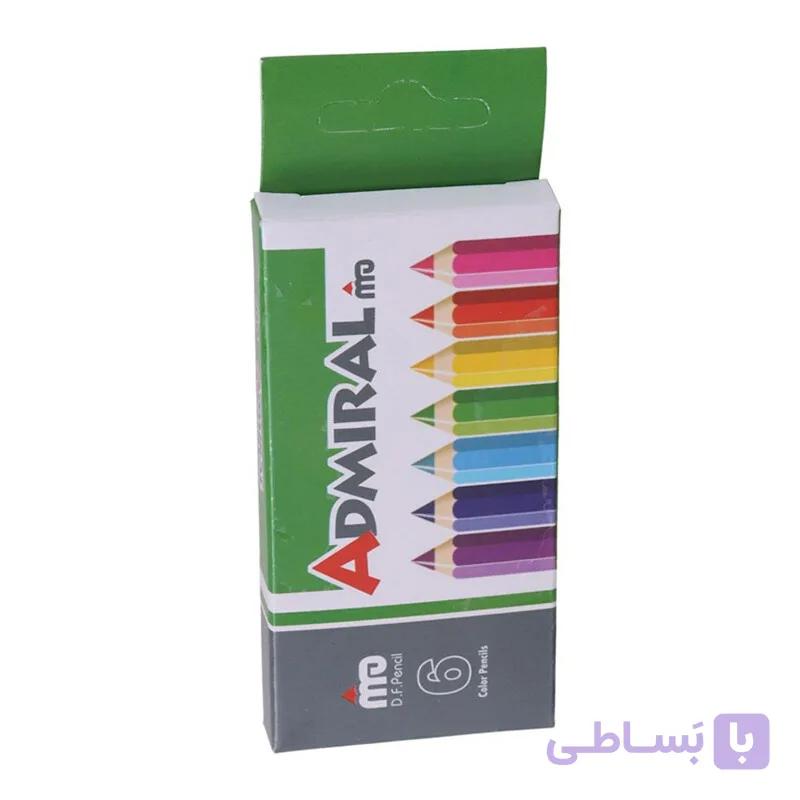 مداد رنگی 6 رنگ کوتاه آدمیرال ADMIRAL — تصویر 1
