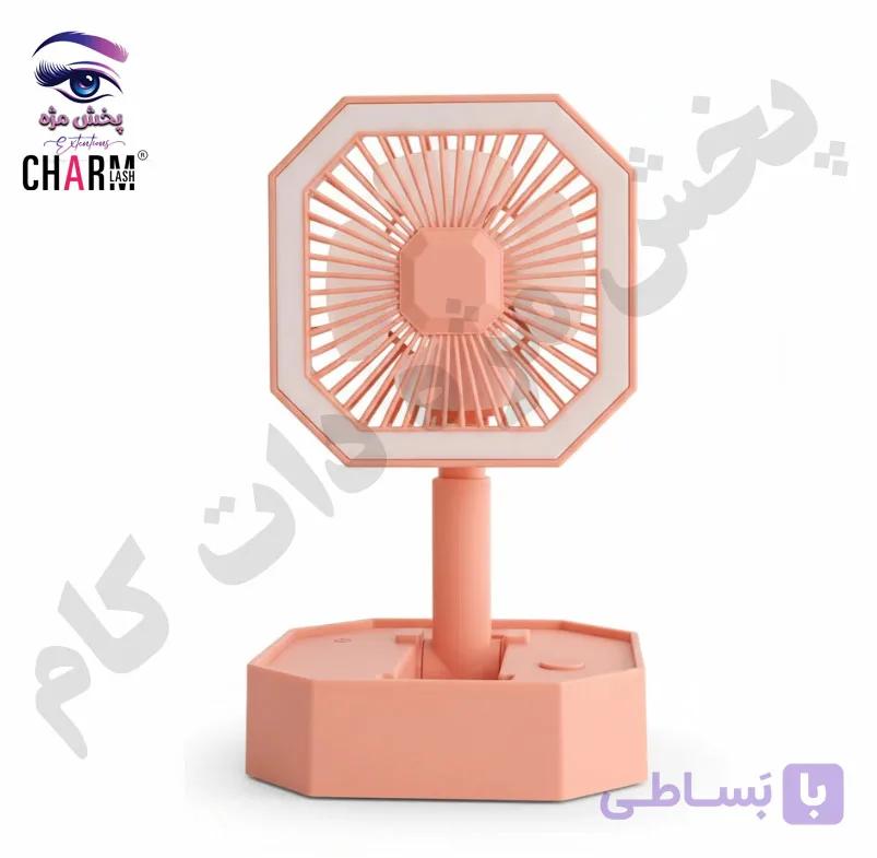 فن شارژی اکستنشن مژه مدل رو میزی رینگ لایت دار تک سرعته