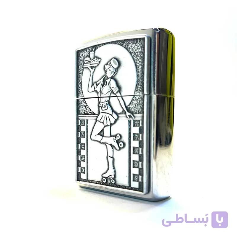 فندک زیپو رولر ویتریس پیش خدمت اسکیت سوار مدل48904 پلاک برجسته — تصویر 1