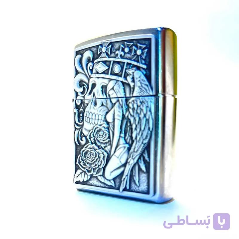 فندک زیپو اصل فرشته و اسکلت مدل 49442 ZIPPO Skull and Angel — تصویر 1