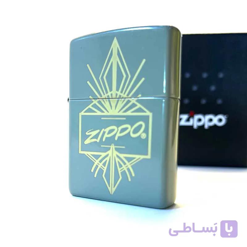 فندک زیپو اصل سبز لوگوی Zippo مدل 48159 ZIPPO SCRIPT DESIGN — تصویر 1