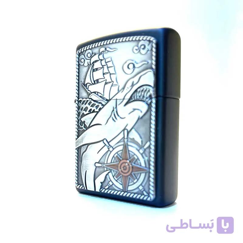 فندک زیپو اصل کوسه و کشتی کد 48120 ZIPPO Ship Shark Emblem — تصویر 1