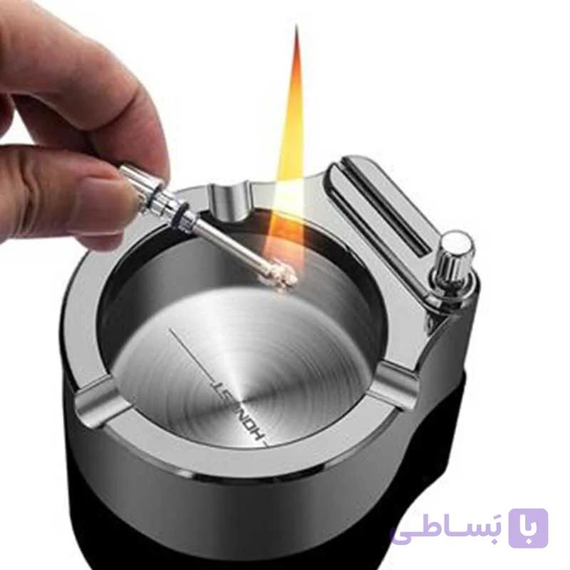 زیر سیگاری کبریت دائمی هانست فلزی کلکسیونی و سنگین رومیزی — تصویر 1