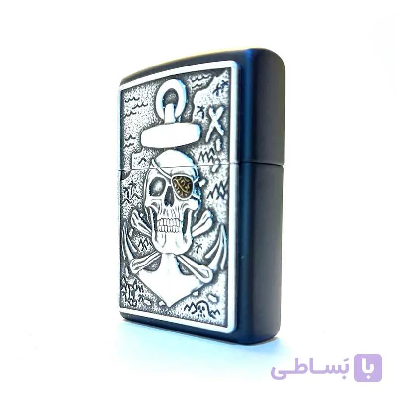 فندک زیپو اصل اسکلت و لنگر مدل48122 ZIPPO SKULL ANCHOR EMBLEM — تصویر 1