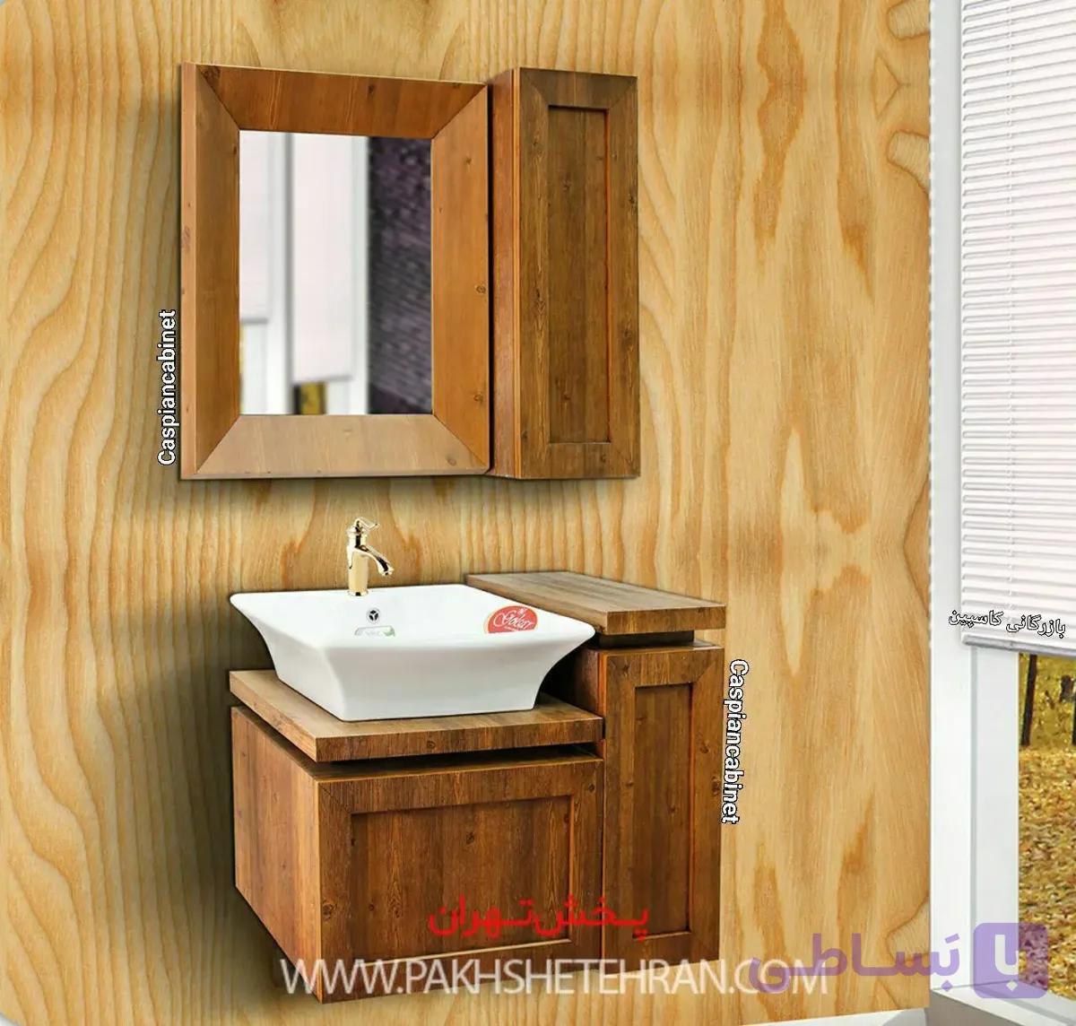 روشویی کابینت دار کاکتوس چوب 80 سانت