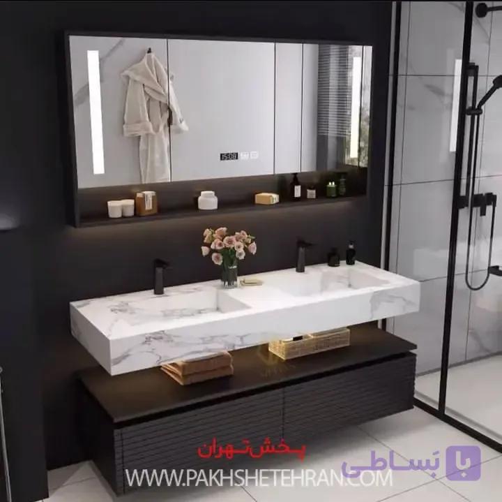 روشویی سرامیکی مدل پیزا دولگن مشکی 150سانتی متر
