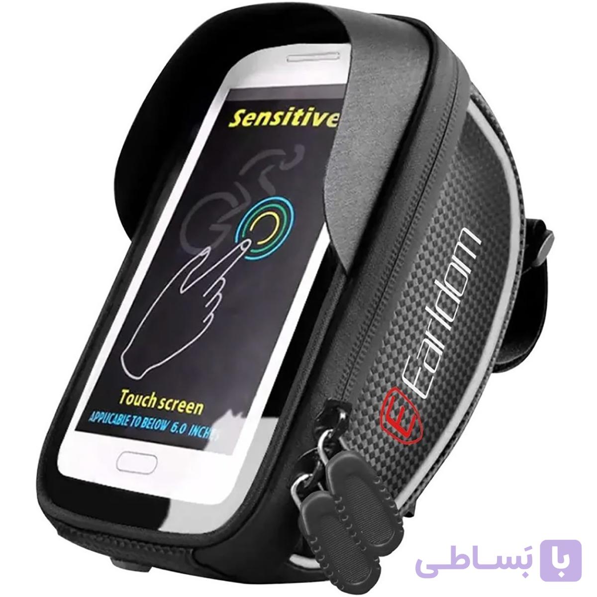 کیف و هولدر لمسی ضدآب گوشی موبایل دوچرخه و موتورسیکلت ارلدام ET-S8 — تصویر 1
