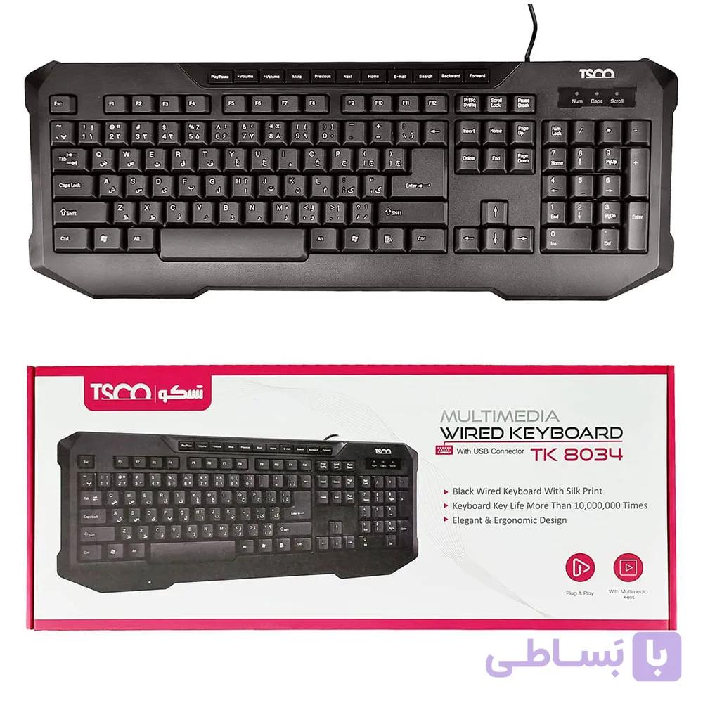 کیبورد سیمی تسکو مدل TK 8034 — تصویر 1