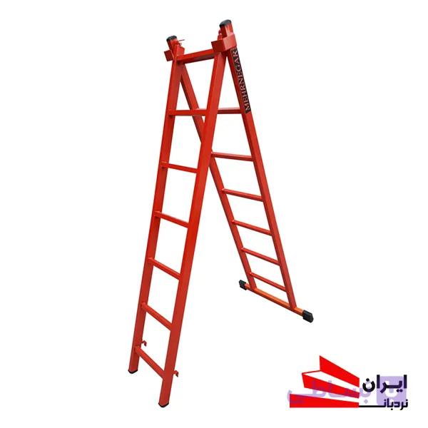 نردبان مخابراتی 15 پله گلکسی مهرنگار همراه پله تعادل — تصویر 1