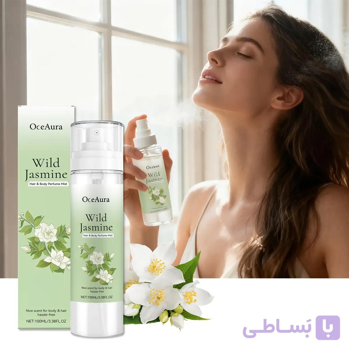 اسپری خوشبوکننده بدن و مو ۱۰۰ میلی‌لیتری با رایحه یاس — تصویر 1