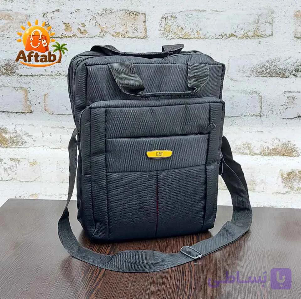 کیف دوشی برزنتی مردانه اسپورت جلو زیپ برش هلال طرح Cat — تصویر 1