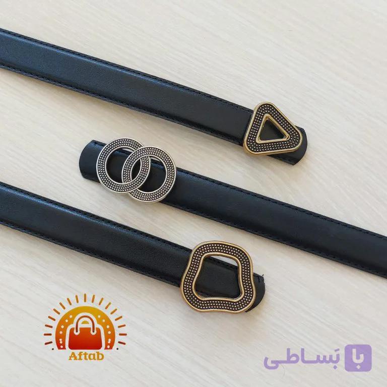 کمربند زنانه دوردوخت سگک کلاسیک عرض 2 سانتی‌متر — تصویر 1