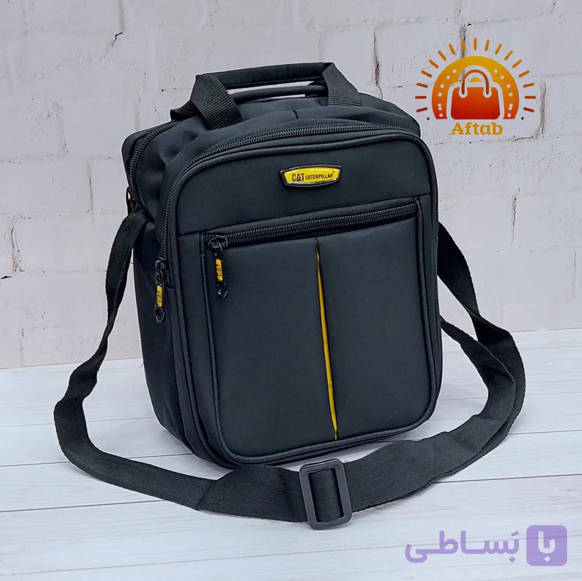 کیف دوشی برزنتی مردانه اسپورت نوار وسط Cat سایز متوسط — تصویر 1