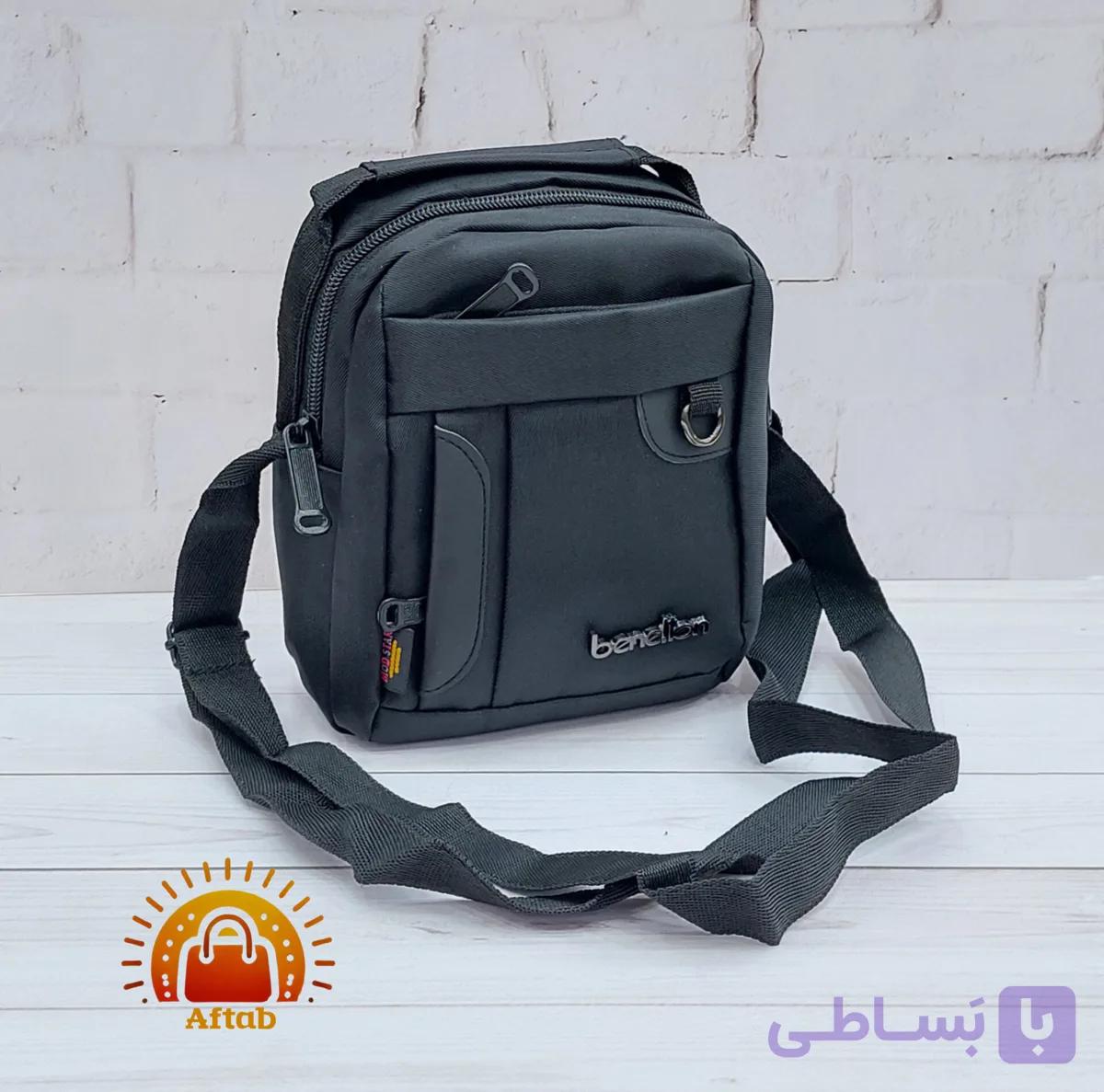 کیف دوشی برزنتی مردانه اسپورت حلقه جلو Benelton سایز کوچک — تصویر 1