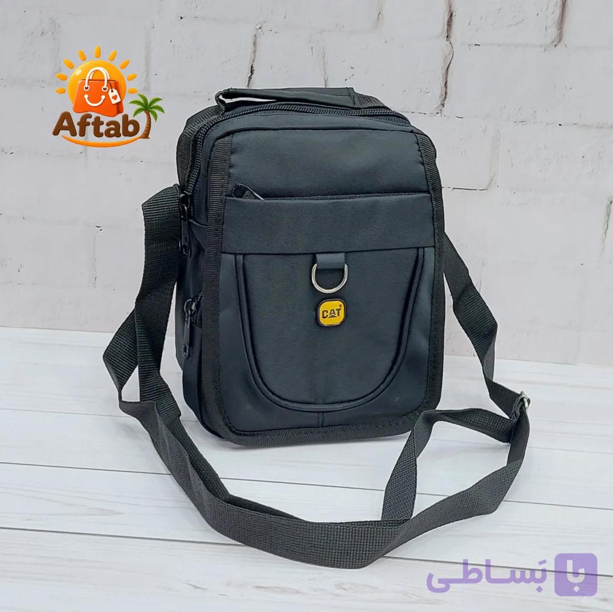 کیف دوشی برزنتی مردانه حلقه جلو Cat کوچک — تصویر 1