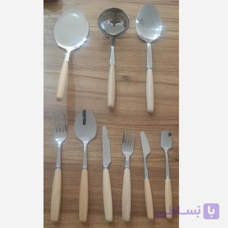 سرویس کامل قاشق چنگال دسته بامبو