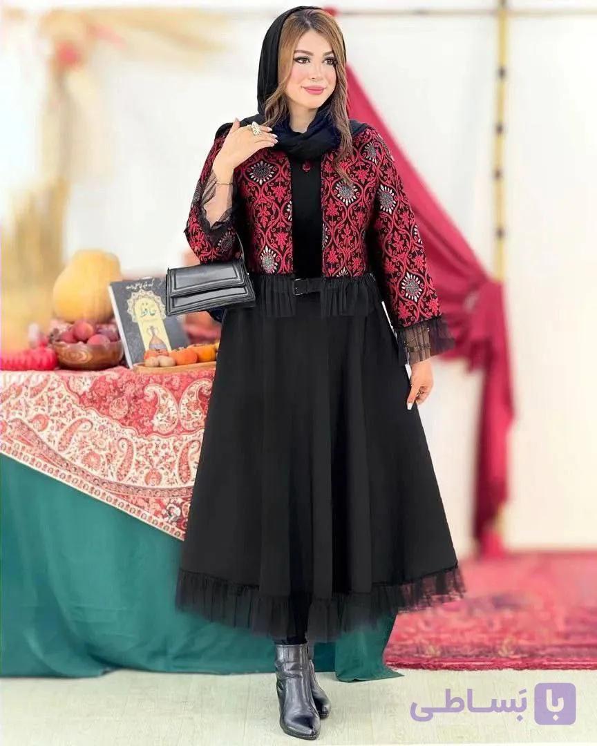 ست یلدایی کت و دامن گلین