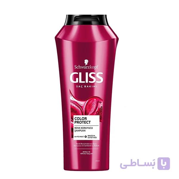 شامپو سر گلیس طرح جدید500میل برای موهای رنگ شده وتثبیت کننده ی رنگ موGliss