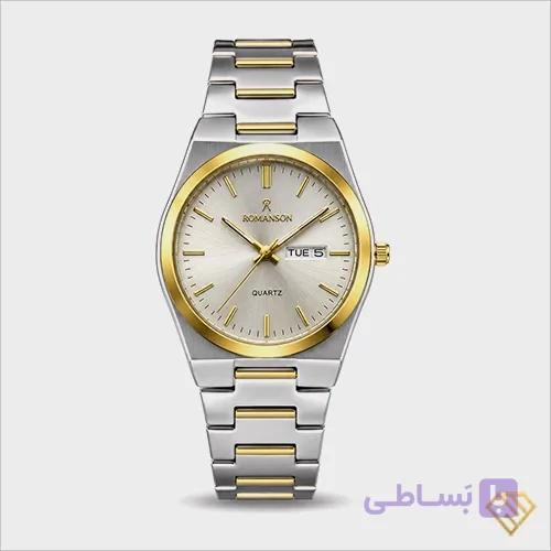 ساعت مچی مردانه رومانسون نقره ای و طلایی صفحه نقره ای | استیل 304 رنگ ثابت، کیفیت های کپی — تصویر 1