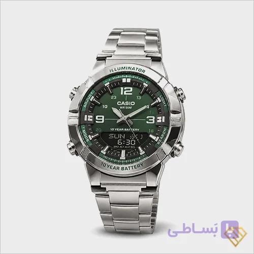ساعت مچی مردانه کاسیو مدل casio AMW-880-5574 | دو زمانه اسپرت، صفحه سبز، کیفیت استاندارد — تصویر 1