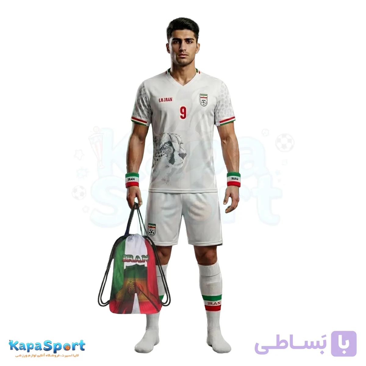 ست ورزشی شش تکه تیم ملی فرانسه جام جهانی 2026 مدل امباپه | تیشرت ، شورت ، جوراب ، مچ بند و شوزبگ — تصویر 1