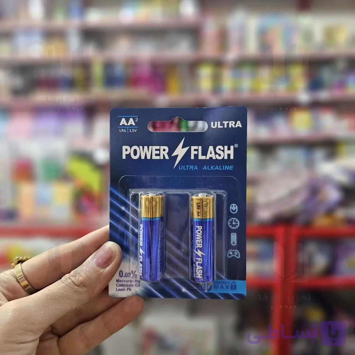 باتري نیم قلم 2 تایی الترا آلکلاين POWER FLASH