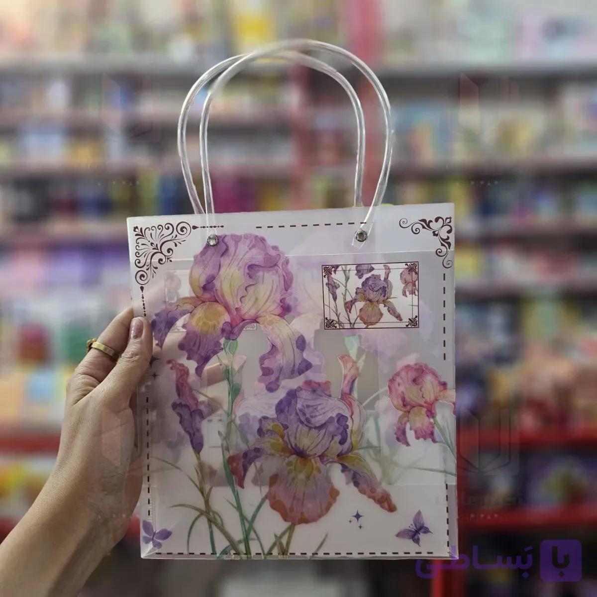 بگ کادویی شفاف طرح گل — تصویر 1